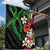 Hawaiian Tropical Flowers and Maile Pikake Garden Flag Polynesian Tribal Pattern Black Color