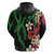 Hawaiian Tropical Flowers and Maile Pikake Hoodie Polynesian Tribal Pattern Black Color