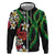 Hawaiian Tropical Flowers and Maile Pikake Hoodie Polynesian Tribal Pattern Black Color