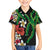 Hawaiian Tropical Flowers and Maile Pikake Kid Hawaiian Shirt Polynesian Tribal Pattern Black Color