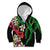 Hawaiian Tropical Flowers and Maile Pikake Kid Hoodie Polynesian Tribal Pattern Black Color