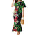 Hawaiian Tropical Flowers and Maile Pikake Mermaid Dress Polynesian Tribal Pattern Black Color