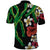 Hawaiian Tropical Flowers and Maile Pikake Polo Shirt Polynesian Tribal Pattern Black Color