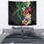 Hawaiian Tropical Flowers and Maile Pikake Tapestry Polynesian Tribal Pattern Black Color