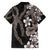 Hawaiian Tropical Flowers and Maile Pikake Hawaiian Shirt Polynesian Tribal Pattern Grayscale Mode