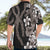 Hawaiian Tropical Flowers and Maile Pikake Hawaiian Shirt Polynesian Tribal Pattern Grayscale Mode