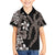 Hawaiian Tropical Flowers and Maile Pikake Hawaiian Shirt Polynesian Tribal Pattern Grayscale Mode