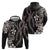 Hawaiian Tropical Flowers and Maile Pikake Hoodie Polynesian Tribal Pattern Grayscale Mode