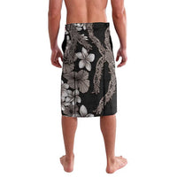 Hawaiian Tropical Flowers and Maile Pikake Lavalava Polynesian Tribal Pattern Grayscale Mode LT03 - Polynesian Pride