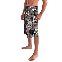 Hawaiian Tropical Flowers and Maile Pikake Lavalava Polynesian Tribal Pattern Grayscale Mode LT03 - Polynesian Pride