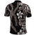 Hawaiian Tropical Flowers and Maile Pikake Polo Shirt Polynesian Tribal Pattern Grayscale Mode