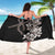 Hawaiian Tropical Flowers and Maile Pikake Sarong Polynesian Tribal Pattern Grayscale Mode