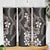 Hawaiian Tropical Flowers and Maile Pikake Skinny Tumbler Polynesian Tribal Pattern Grayscale Mode