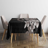 Hawaiian Tropical Flowers and Maile Pikake Tablecloth Polynesian Tribal Pattern Grayscale Mode LT03 - Polynesian Pride