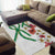 Hawaiian Tropical Flowers and Maile Pikake Area Rug Polynesian Tribal Pattern White Color