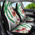 Hawaiian Tropical Flowers and Maile Pikake Car Seat Cover Polynesian Tribal Pattern White Color