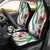 Hawaiian Tropical Flowers and Maile Pikake Car Seat Cover Polynesian Tribal Pattern White Color