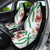 Hawaiian Tropical Flowers and Maile Pikake Car Seat Cover Polynesian Tribal Pattern White Color