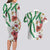 Hawaiian Tropical Flowers and Maile Pikake Couples Matching Long Sleeve Bodycon Dress and Hawaiian Shirt Polynesian Tribal Pattern White Color