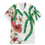 Hawaiian Tropical Flowers and Maile Pikake Family Matching Mermaid Dress and Hawaiian Shirt Polynesian Tribal Pattern White Color