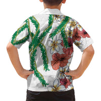 Hawaiian Tropical Flowers and Maile Pikake Hawaiian Shirt Polynesian Tribal Pattern White Color LT03 - Polynesian Pride