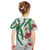 Hawaiian Tropical Flowers and Maile Pikake Kid T Shirt Polynesian Tribal Pattern White Color