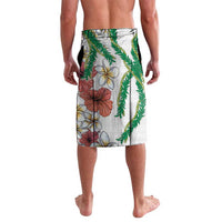 Hawaiian Tropical Flowers and Maile Pikake Lavalava Polynesian Tribal Pattern White Color LT03 - Polynesian Pride