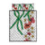 Hawaiian Tropical Flowers and Maile Pikake Quilt Bed Set Polynesian Tribal Pattern White Color