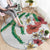 Hawaiian Tropical Flowers and Maile Pikake Round Carpet Polynesian Tribal Pattern White Color