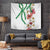 Hawaiian Tropical Flowers and Maile Pikake Tapestry Polynesian Tribal Pattern White Color