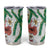 Hawaiian Tropical Flowers and Maile Pikake Tumbler Cup Polynesian Tribal Pattern White Color