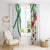 Hawaiian Tropical Flowers and Maile Pikake Window Curtain Polynesian Tribal Pattern White Color