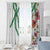 Hawaiian Tropical Flowers and Maile Pikake Window Curtain Polynesian Tribal Pattern White Color