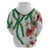 Hawaiian Tropical Flowers and Maile Pikake Zip Hoodie Polynesian Tribal Pattern White Color