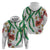 Hawaiian Tropical Flowers and Maile Pikake Zip Hoodie Polynesian Tribal Pattern White Color