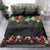 Hawaiian Tropical Flowers and Tribal Polynesian Tattoo Bedding Set Black Color