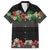 Hawaiian Tropical Flowers and Tribal Polynesian Tattoo Family Matching Summer Maxi Dress and Hawaiian Shirt Black Color