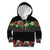 Hawaiian Tropical Flowers and Tribal Polynesian Tattoo Kid Hoodie Black Color