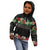 Hawaiian Tropical Flowers and Tribal Polynesian Tattoo Kid Hoodie Black Color