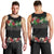 Hawaiian Tropical Flowers and Tribal Polynesian Tattoo Men Tank Top Black Color