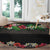 Hawaiian Tropical Flowers and Tribal Polynesian Tattoo Round Carpet Black Color