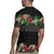 Hawaiian Tropical Flowers and Tribal Polynesian Tattoo Rugby Jersey Black Color