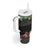 Hawaiian Tropical Flowers and Tribal Polynesian Tattoo Tumbler With Handle Black Color