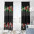 Hawaiian Tropical Flowers and Tribal Polynesian Tattoo Window Curtain Black Color