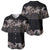 Hawaiian Tropical Flowers and Tribal Polynesian Tattoo Baseball Jersey Grayscale Mode