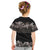 Hawaiian Tropical Flowers and Tribal Polynesian Tattoo Kid T Shirt Grayscale Mode