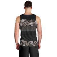 Hawaiian Tropical Flowers and Tribal Polynesian Tattoo Men Tank Top Grayscale Mode LT03 - Polynesian Pride