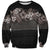 Hawaiian Tropical Flowers and Tribal Polynesian Tattoo Sweatshirt Grayscale Mode