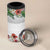 Hawaiian Tropical Flowers and Tribal Polynesian Tattoo 4 in 1 Can Cooler Tumbler White Color