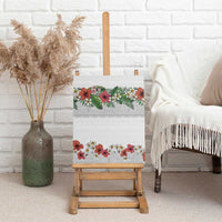 Hawaiian Tropical Flowers and Tribal Polynesian Tattoo Canvas Wall Art White Color LT03 - Polynesian Pride
